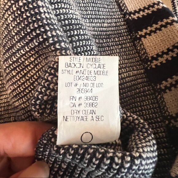 Theory Navy White Striped Sheath Dress Size Large - Picture 7 of 8